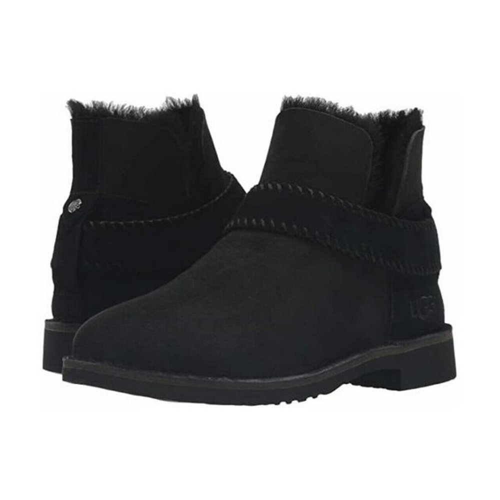 UGG Mckay Whipstitch Detail Art Deco Rivet Booties Black Size 11 1012358